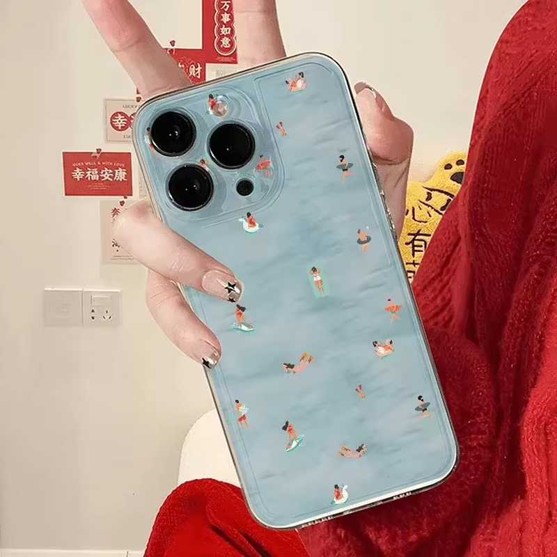 Summer Swimming Pattern Phone  - Clear Shockproof Bumper Case 评论和价格