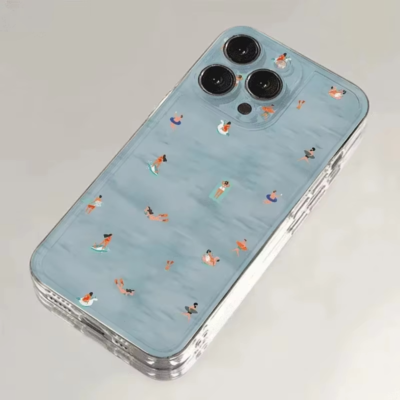 Summer Swimming Pattern Phone  - Clear Shockproof Bumper Case 评论和价格
