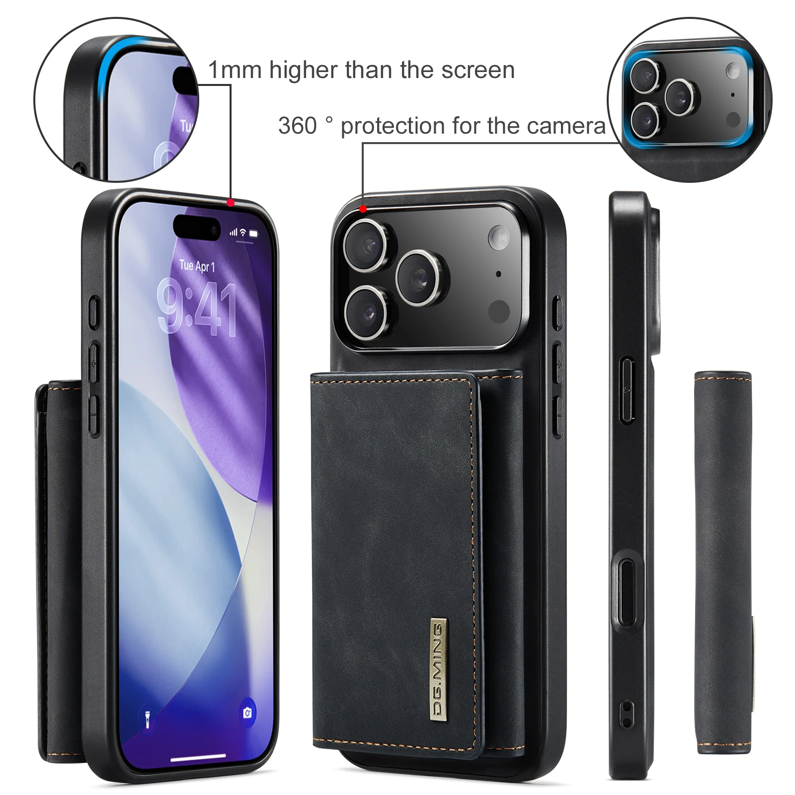 For New IPhone 17 Pro Max Air  - Leather Wallet Card Holder Phone Cover 评论和价格