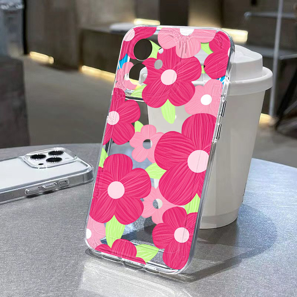 Colorful Flower Clear Phone Ca - Clear Shockproof Bumper Case 评论和价格