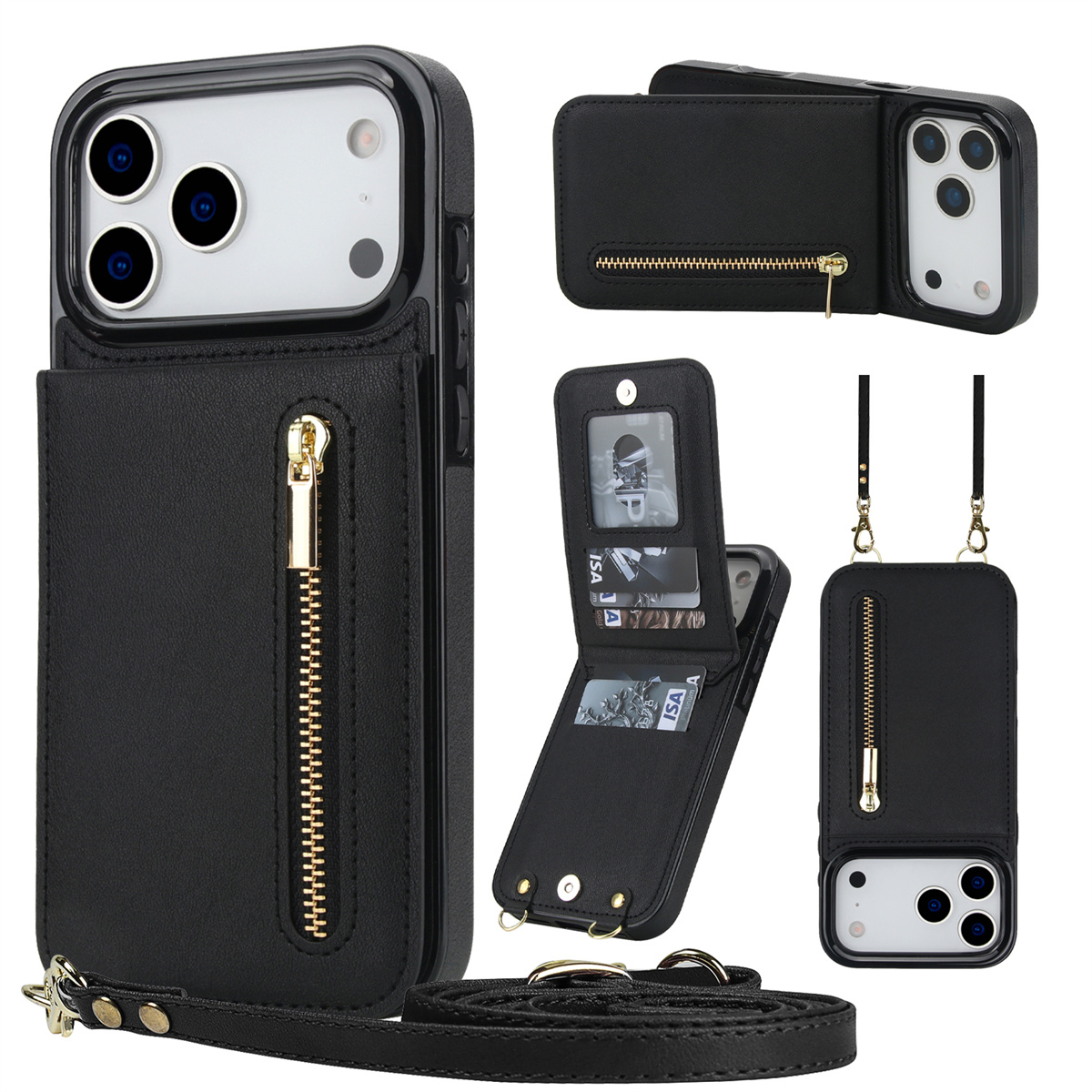 Crossbody Zipper Wallet Card H - Leather Wallet Card Holder Phone Cover 评论和价格