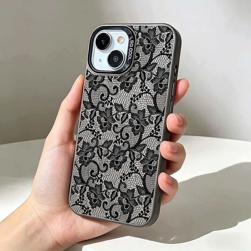 Vintage Black Lace Floral Rose - Vintage Floral Pattern Soft Case 评论和价格