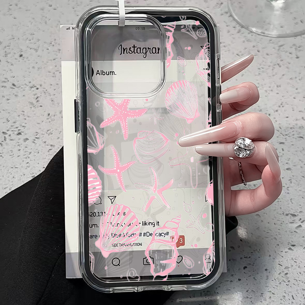 Summer Pink Seashell Clear Pho - Clear Shockproof Bumper Case 评论和价格