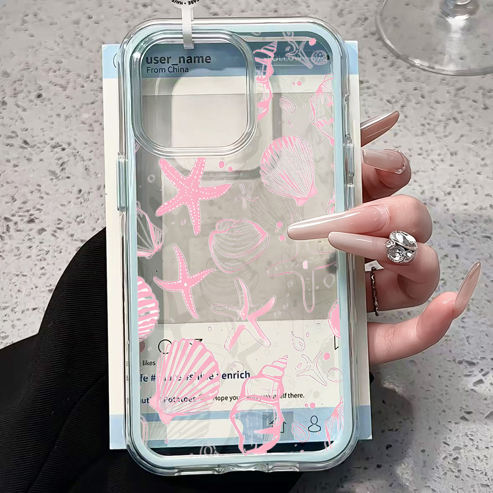 Summer Pink Seashell Clear Pho - Clear Shockproof Bumper Case 评论和价格