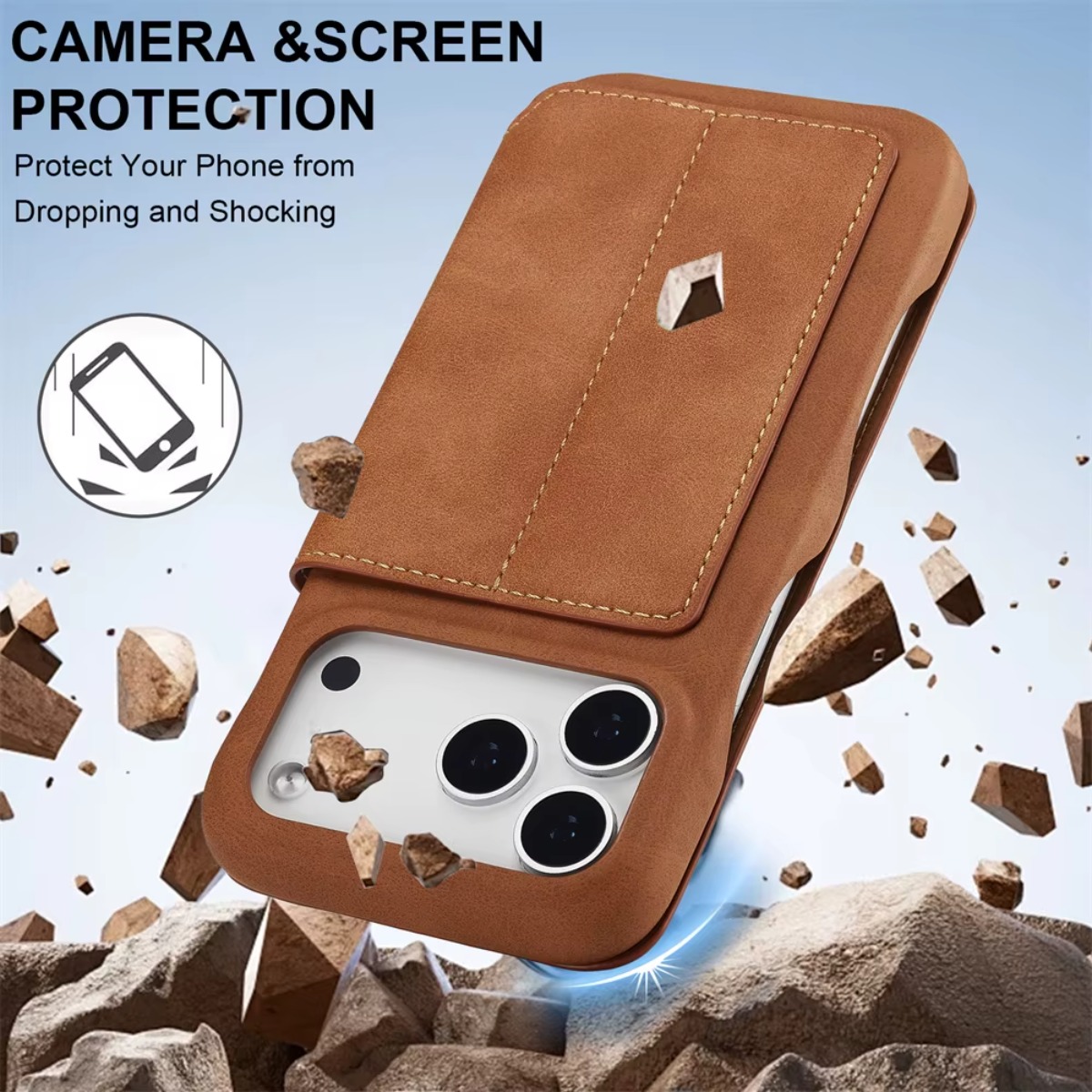 Leather Wallet Magnetic Flip C - Leather Wallet Card Holder Phone Cover 评论和价格