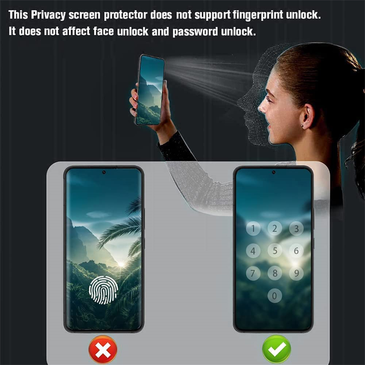 Anti Spy Screen Protector For  - Anti Spy Privacy Glass Case 评论和价格