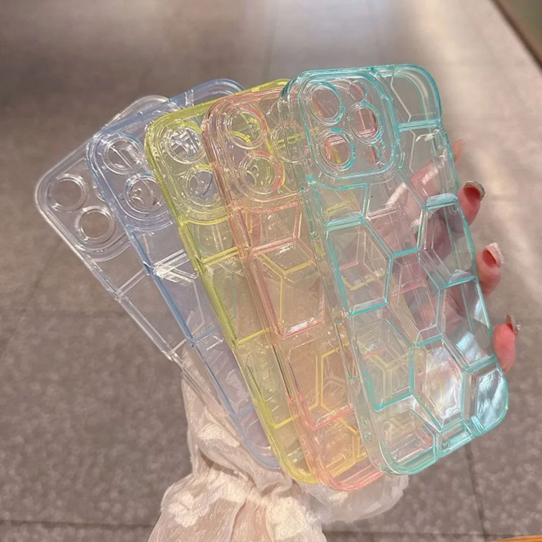 Honeycomb Geometric Football P - Clear Shockproof Bumper Case 评论和价格