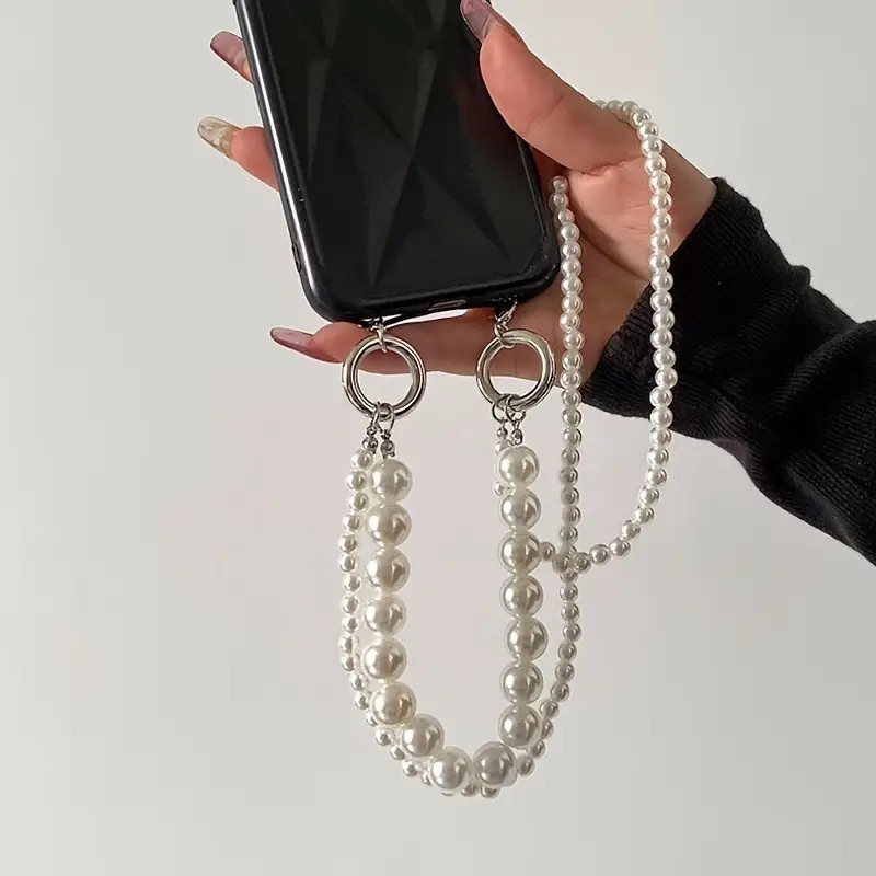Double Pearl Woven Mobile Phon - Crossbody Lanyard Neck Strap Case 评论和价格
