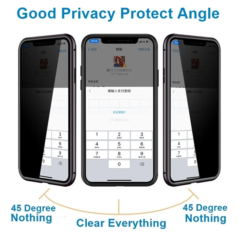 Magnetic Tempered Glass Privac - Anti Spy Privacy Glass Case 评论和价格