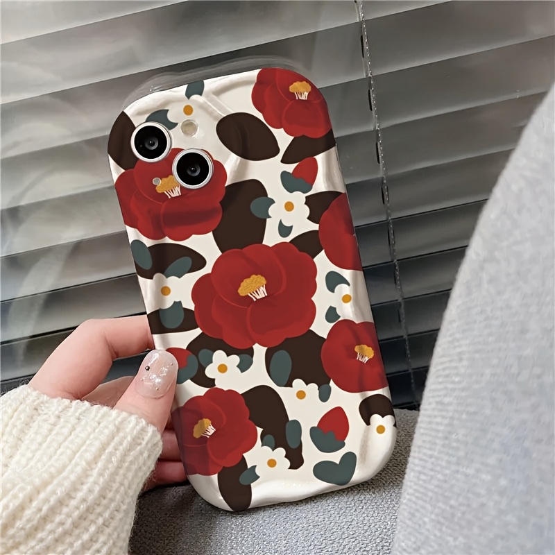 Vintage Red Camellia Flower Ri - Vintage Floral Pattern Soft Case 评论和价格